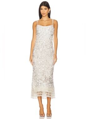 Rachel Gilbert New Posie Dress Beaded Ivory Size 4